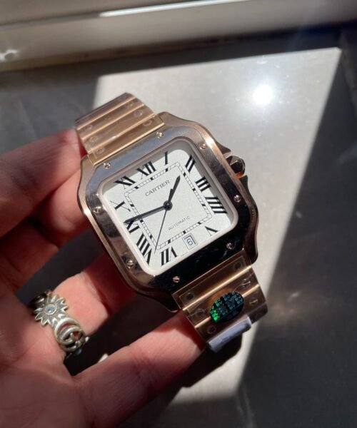 Santos 40mm RG BVF 1:1 Best Edition White Dial on RG Bracelet MIYOTA 9015 - Image 5