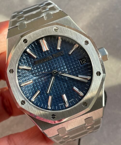 Royal Oak 41mm 15510 "50th Anniversary" SS ZF 1:1 Best Edition Blue Textured Dial on SS Bracelet A4302 - Image 2