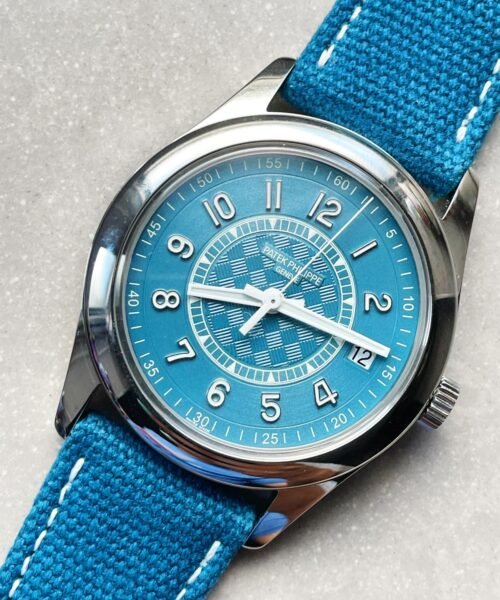 Calatrava 6007A-001 SS ZF 1:1 Best Edition Blue Dial on Blue Leather Strap A324CS - Image 3