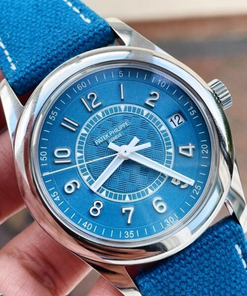 Calatrava 6007A-001 SS ZF 1:1 Best Edition Blue Dial on Blue Leather Strap A324CS - Image 6