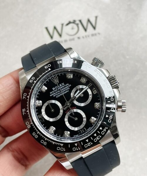 Daytona SS116500LN BTF Best Black Dial Diamond Markers On Rubber Strap A4130 - Image 4