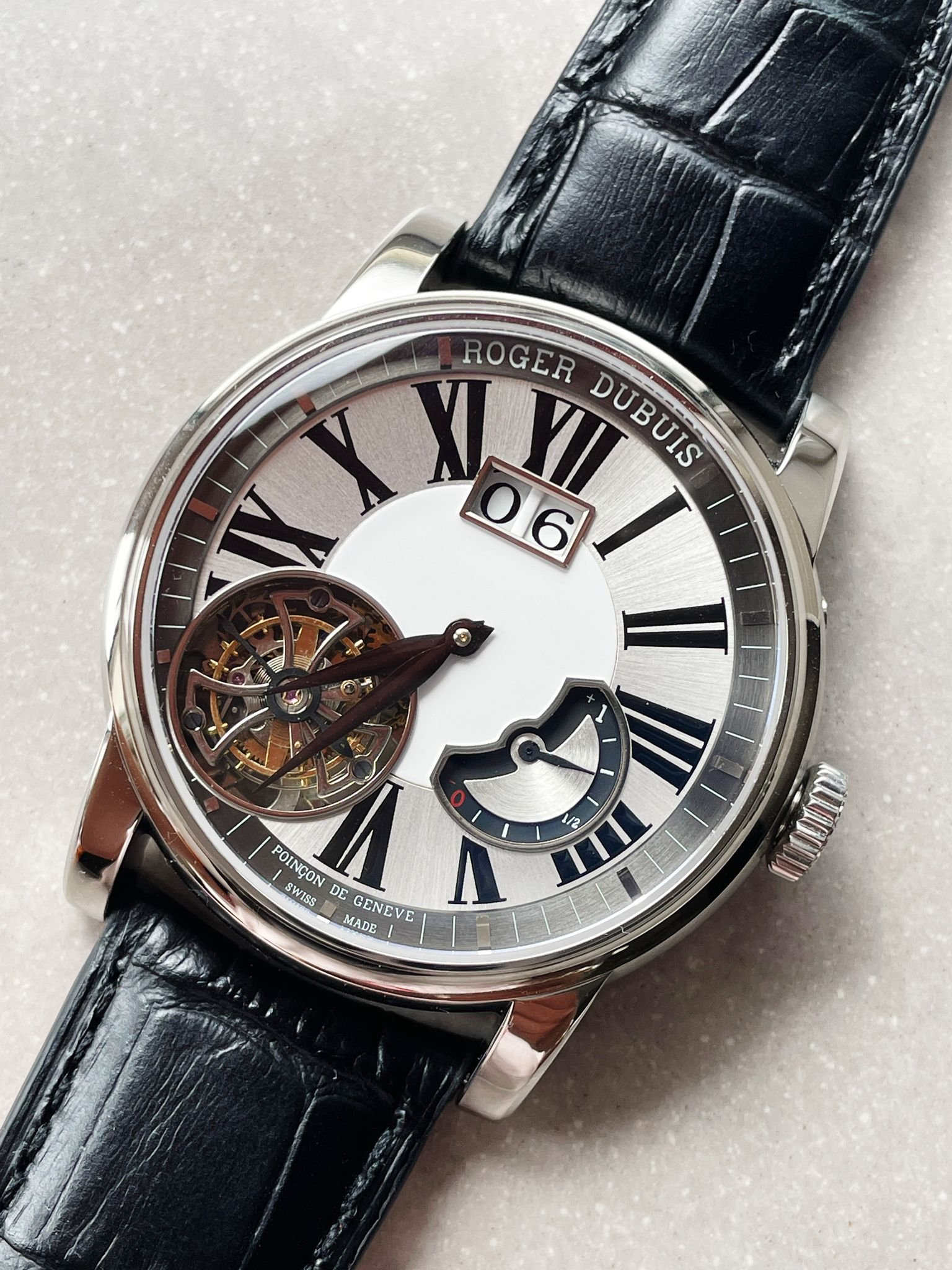 RB HOMMAGE TOURBILLON RDDBHO0558 WHITE DIAL ON BLACK LEATHER STRAP. - Image 10