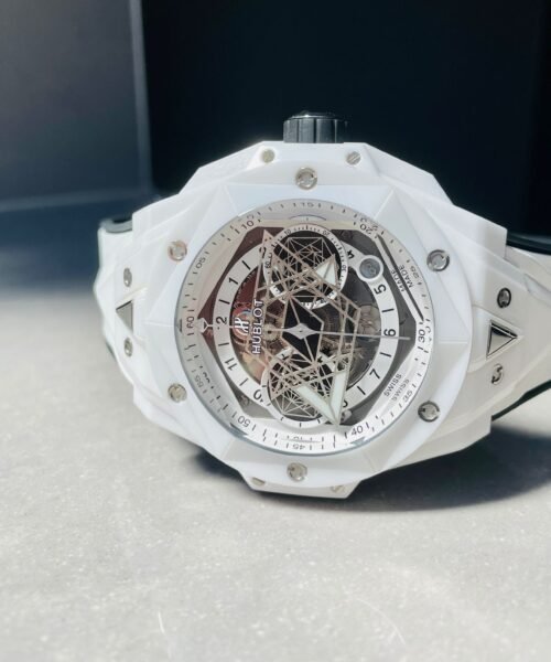 Big Bang Sang Bleu II White Ceramic BBF Best Edition on White Rubber Strap A1240 - Image 2