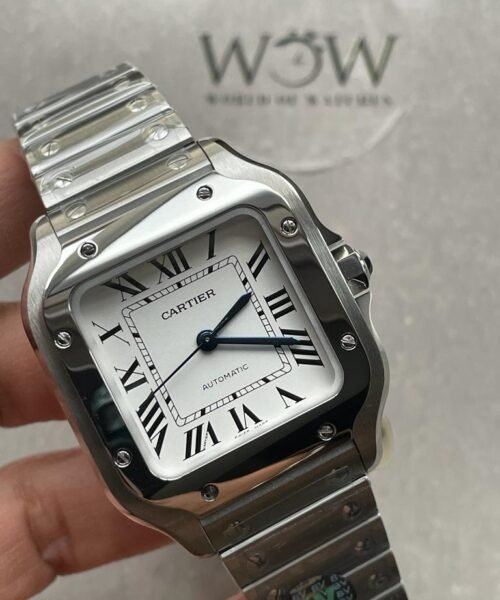 Santos de Cartir 35mm 2018 BVF 1:1 Best Edition White Dial on SS Bracelet MIYOTA 9015 - Image 2
