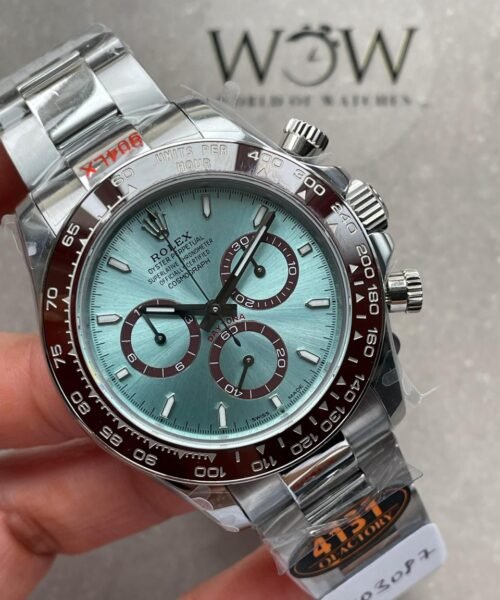 Daytona 116506 904L SS Ice Blue Dial with open Back on SS Bracelet QF V2 Asia 4130 - Image 4