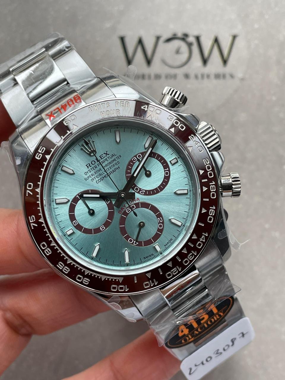 Daytona 116506 904L SS Ice Blue Dial with open Back on SS Bracelet QF V2 Asia 4130 - Image 4