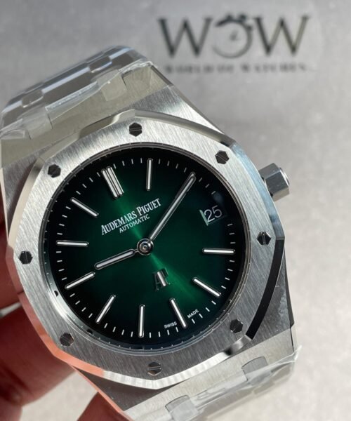 Royal Oak 39mm 16202 “50th Anniversary” SS ZF 1:1 Best Edition Green Textured Dial on SS Bracelet A7121 - Image 4