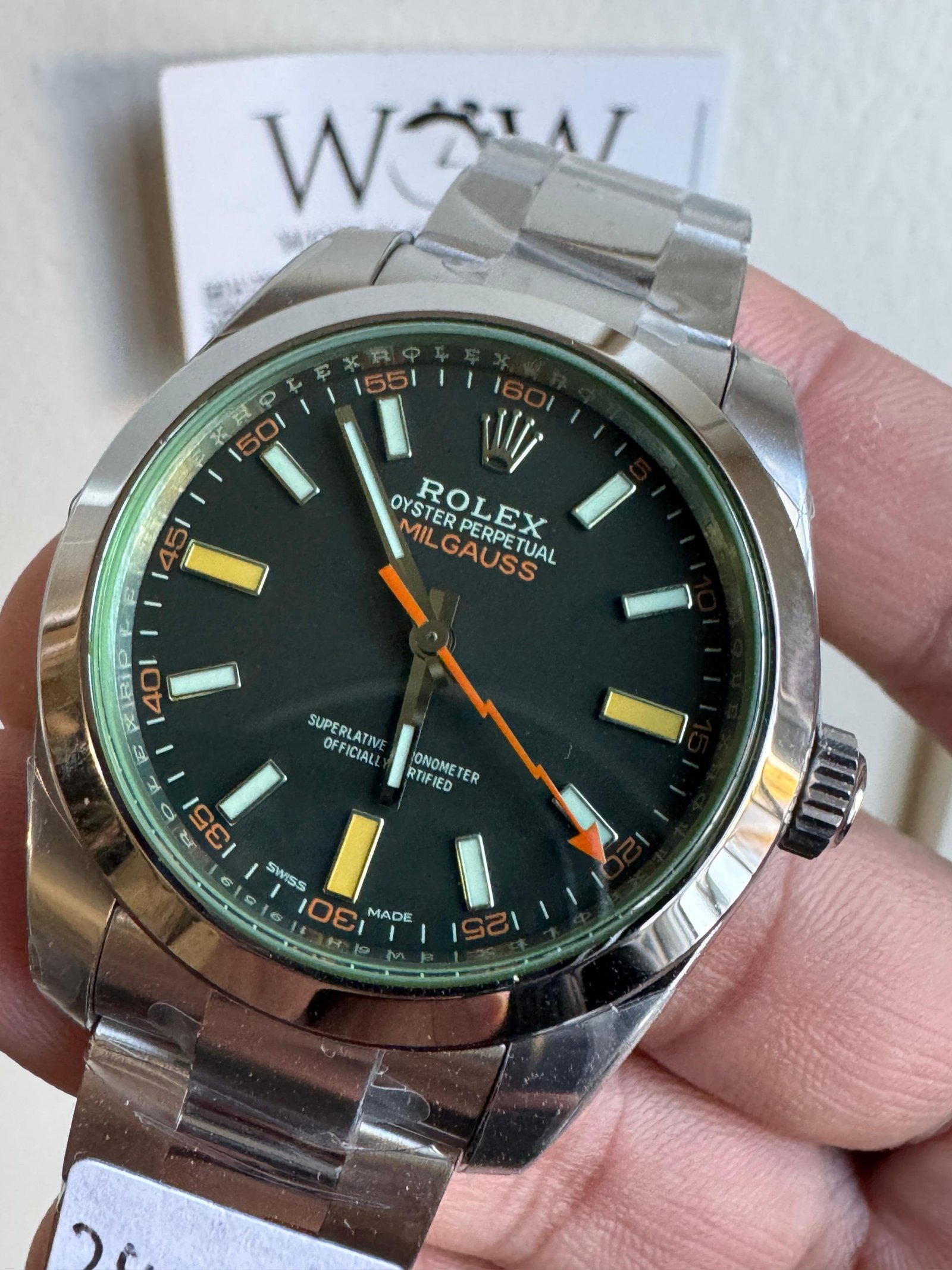 Milgauss 116400GV VSF 1:1 Best Edition 904L Steel Green Dial on SS Bracelet VS3131 - Image 3