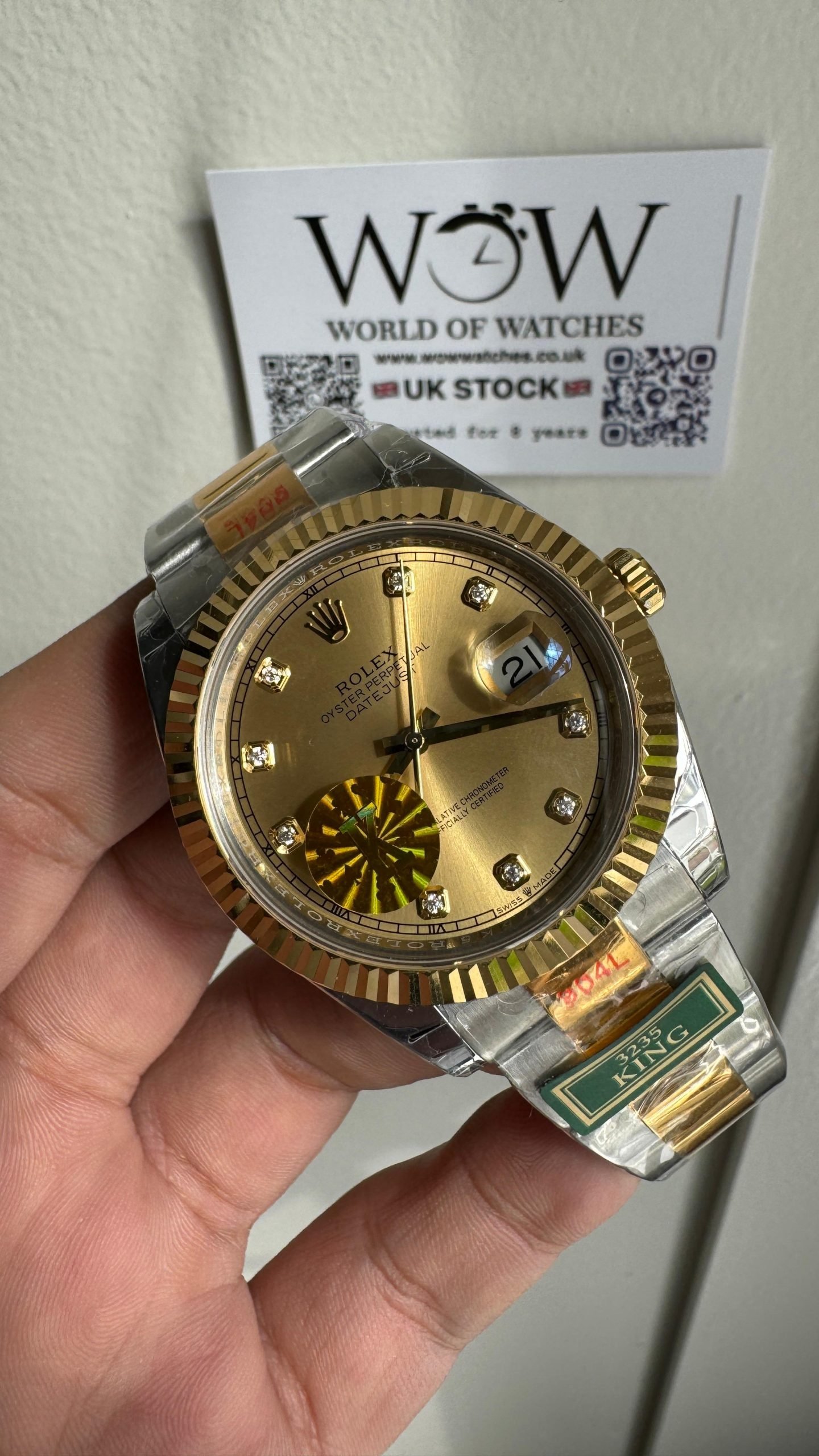 DateJust 41 126331 Fluted Bezel KING Best Edition 904L Steel Yellow Diamonds Dial on oyster Bracelet VR3235
