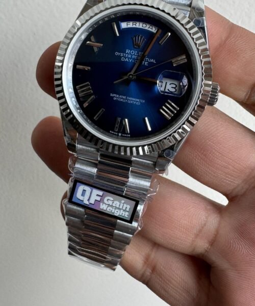 Day Date 228238 40mm 904L SS Bezel QF Gain Weight Blue Dial on SS President Bracelet A2836 - Image 3