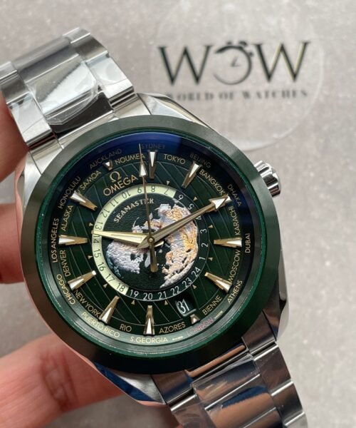 Seamaster Aqua Terra Worldtimer VSF 1:1 Best Edition Green Dial on SS Bracelet A8938 - Image 2