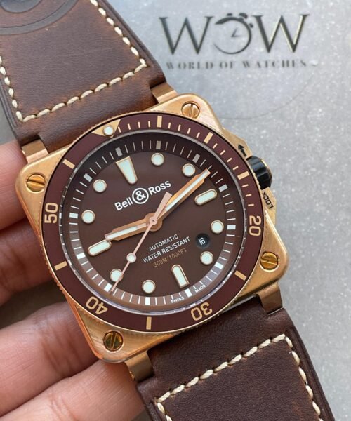 BR03-92 Diver 42mm Bronze BRF Brown Dial on Leather Strap A2824 - Image 2