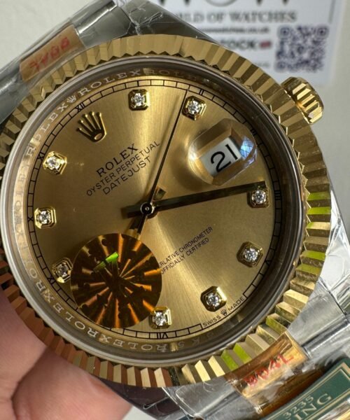 DateJust 41 126331 Fluted Bezel KING Best Edition 904L Steel Yellow Diamonds Dial on oyster Bracelet VR3235 - Image 4