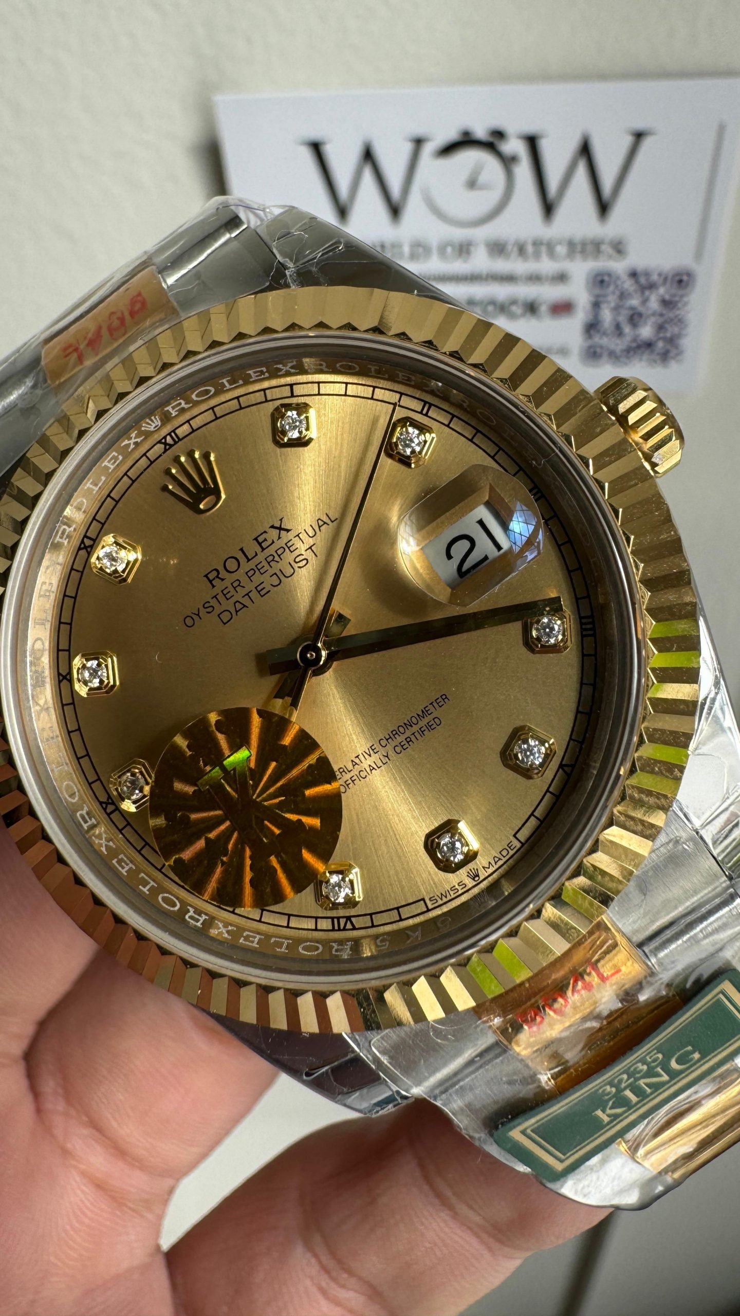 DateJust 41 126331 Fluted Bezel KING Best Edition 904L Steel Yellow Diamonds Dial on oyster Bracelet VR3235 - Image 4