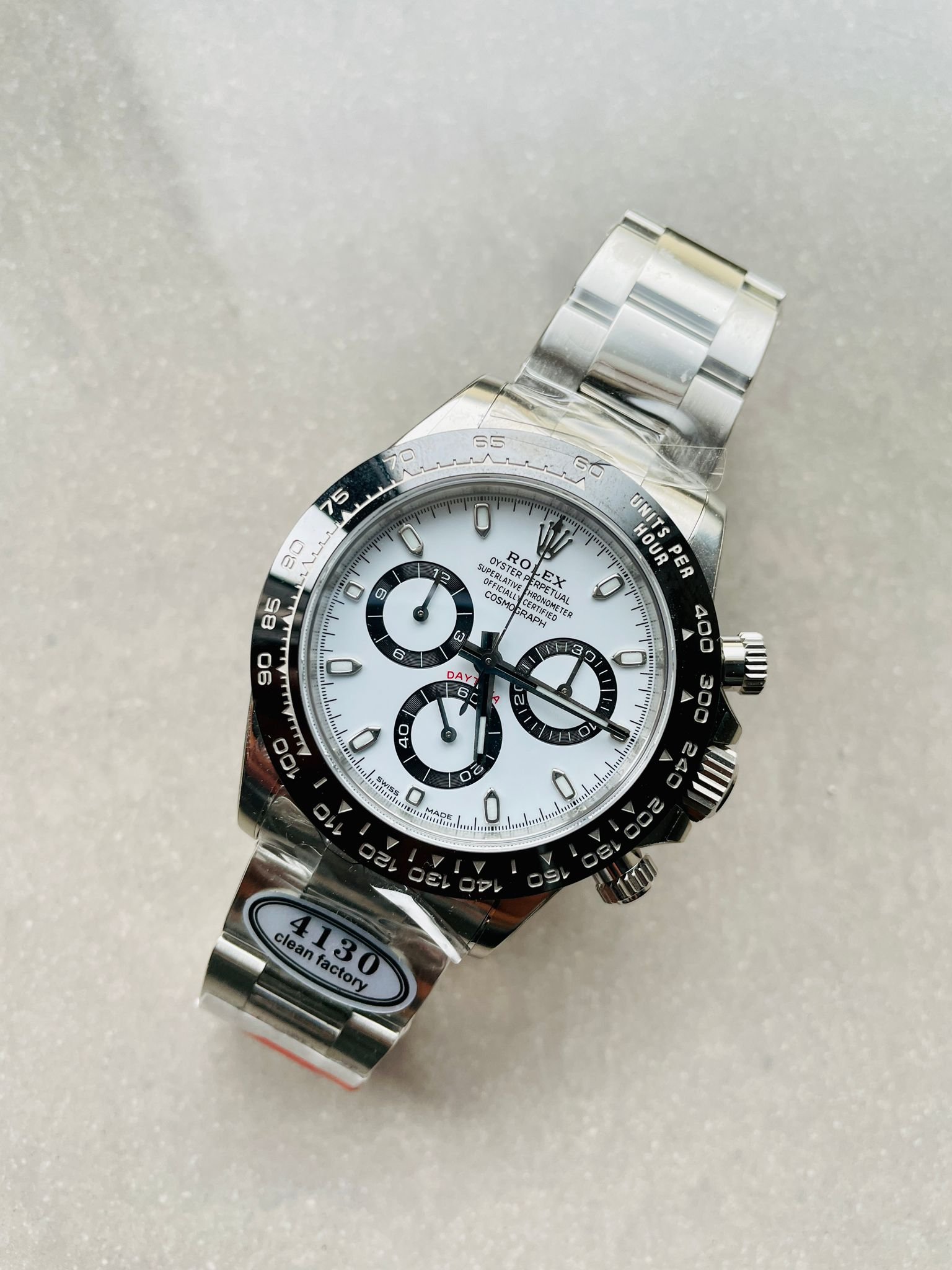 Daytona 116500 1:1 PANDA Best Edition CF 904L SS Case and Bracelet White Dial CLEAN FACTORY - Image 2