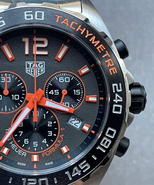 TAG Formula 1  Chronograph CAZ101AH.BA0842 43mm OGF SS Strap Grey orange dial - Image 5