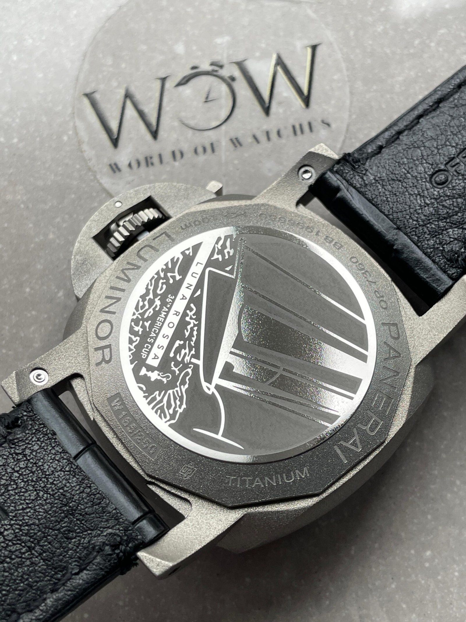 Luminor GMT "Luna Rossa" PAM01096 TI Black Dial Stick on Leather Strap VSF P9010 pam1096 - Image 15