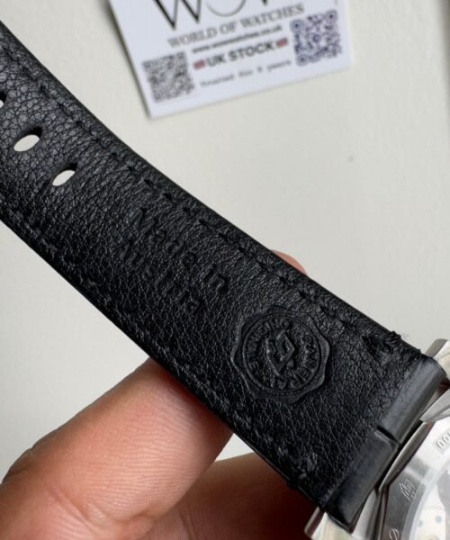 PAM1365 Z GMT SS VSF 1:1 Best Edition Black Dial on Black Leather Strap Asian P900 - Image 11