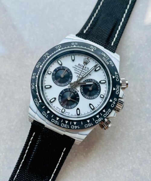 Daytona DIW PANDA White Carbon Case and Bezel Noob Best Edition White/Black Dial on Black Nylon Strap SA4130 V2 - Image 3