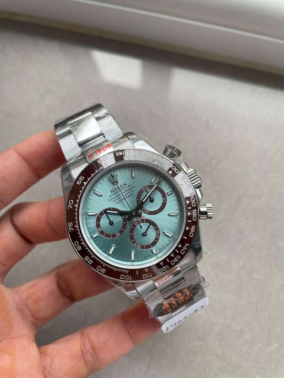 Daytona 116506 904L SS Ice Blue Dial with open Back on SS Bracelet QF V2 Asia 4130