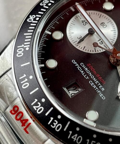 Black Bay Chrono SS TWS 1:1 Reverse Panda Best Edition Black Dial on SS Bracelet A7750 - Image 9