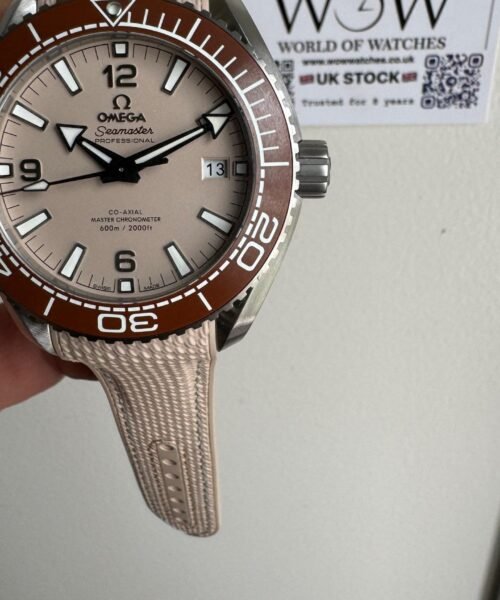 Planet Ocean 600M 43.5mm Bronze Color Ceramic Bezel SS VSF 1:1 Best Edition Sand-Blasted Beige Dial and Rubber Strap A8900 - Image 5