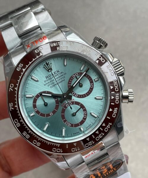 Daytona 116506 904L SS Ice Blue Dial with open Back on SS Bracelet QF V2 Asia 4130 - Image 2