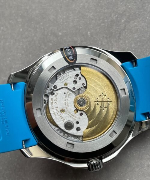 Aquanaut 5168G 42mm SS 3KF Best Edition Black Dial on Light Blue Rubber Strap A324 V2 - Image 7