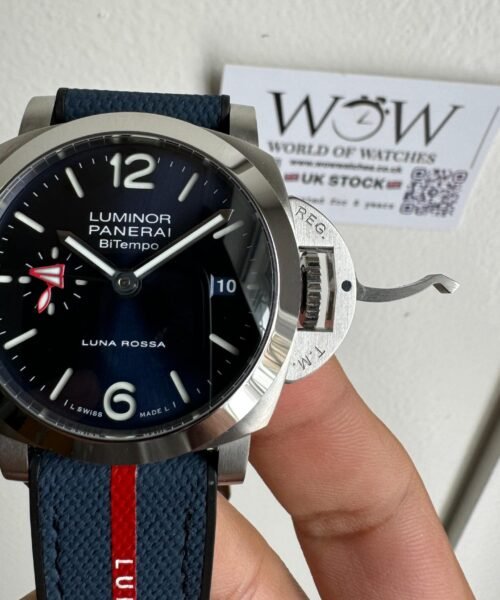 PAM1404 Z GMT SS VSF 1:1 Best Edition Blue Dial on Blue Rubber Strap Asian P900 - Image 2