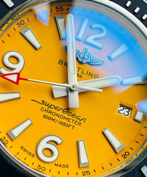 Superocean Automatic 44 TF 1:1 Best Edition Yellow Dial Black Bezel on SS Strap A2824 - Image 7