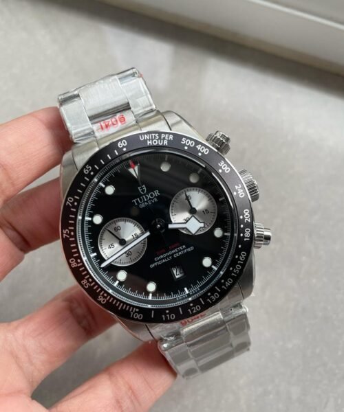 Black Bay Chrono SS TWS 1:1 Reverse Panda Best Edition Black Dial on SS Bracelet A7750 - Image 2