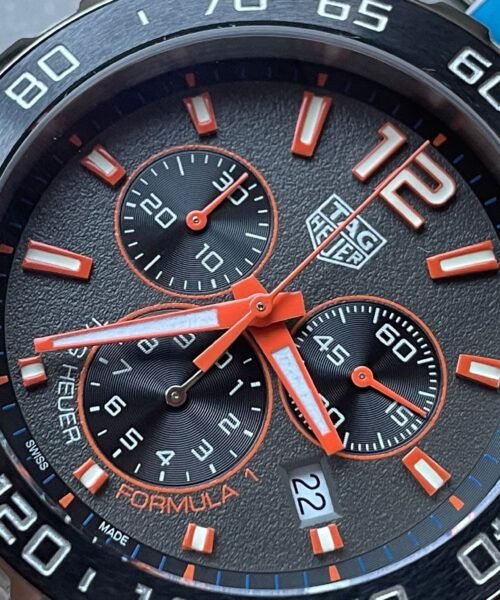 TAG Formula 1  Chronograph CAZ101AH.BA0842 43mm OGF SS Strap Grey orange dial - Image 4