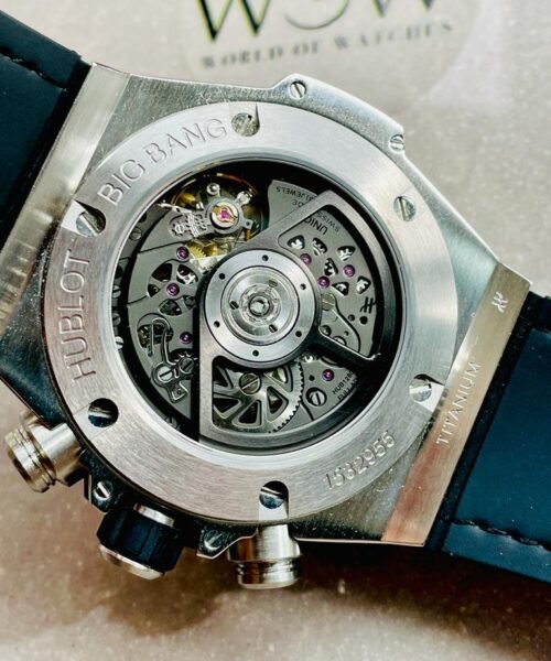 Big Bang Unico Titanium Rainbow SS/Diam Diam Bezel Black Skeletonal Dial on Rubber Strap ZF A1280 - Image 14
