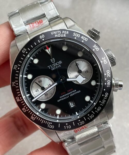 Black Bay Chrono SS TWS 1:1 Reverse Panda Best Edition Black Dial on SS Bracelet A7750 - Image 3