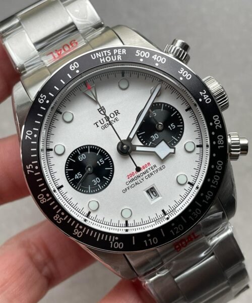 Black Bay Chrono SS TWS 1:1 Panda Best Edition White Dial on SS Bracelet A7750 - Image 3