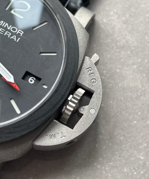 Luminor GMT "Luna Rossa" PAM01096 TI Black Dial Stick on Leather Strap VSF P9010 pam1096 - Image 5