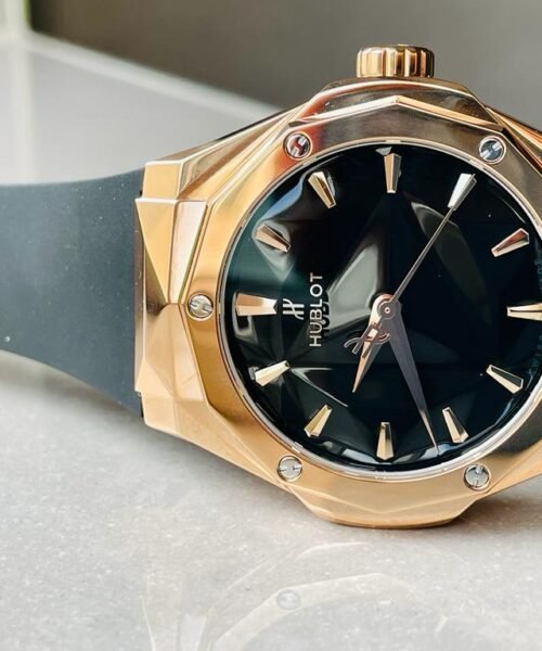 Big BangClassic Fusion Orlinski RG APSF 1:1 Best Edtion Facetd Black Dial on Black Rubber Strap A2892 to HUB1100 - Image 8