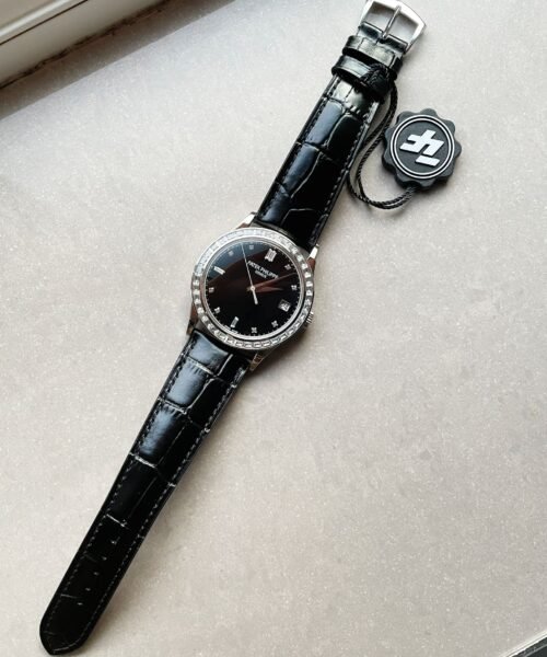 Calatrava ZF 5298p Date Sweep Seconds in Diamond Bezel Black Dial ZF factory - Image 9