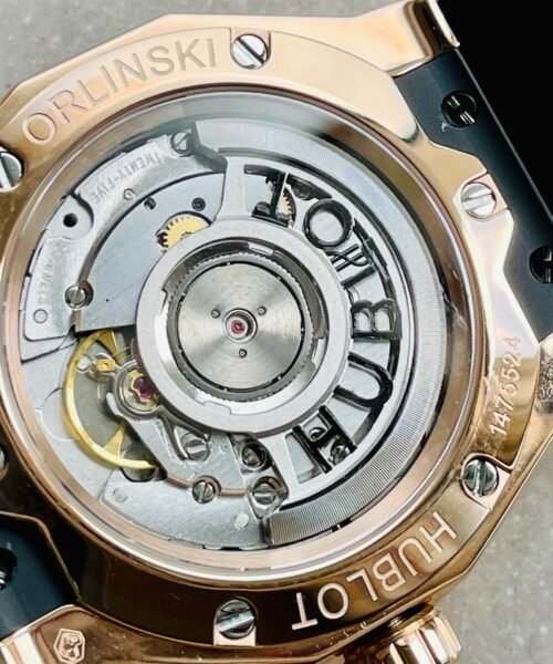 Big BangClassic Fusion Orlinski RG APSF 1:1 Best Edtion Facetd Black Dial on Black Rubber Strap A2892 to HUB1100 - Image 17