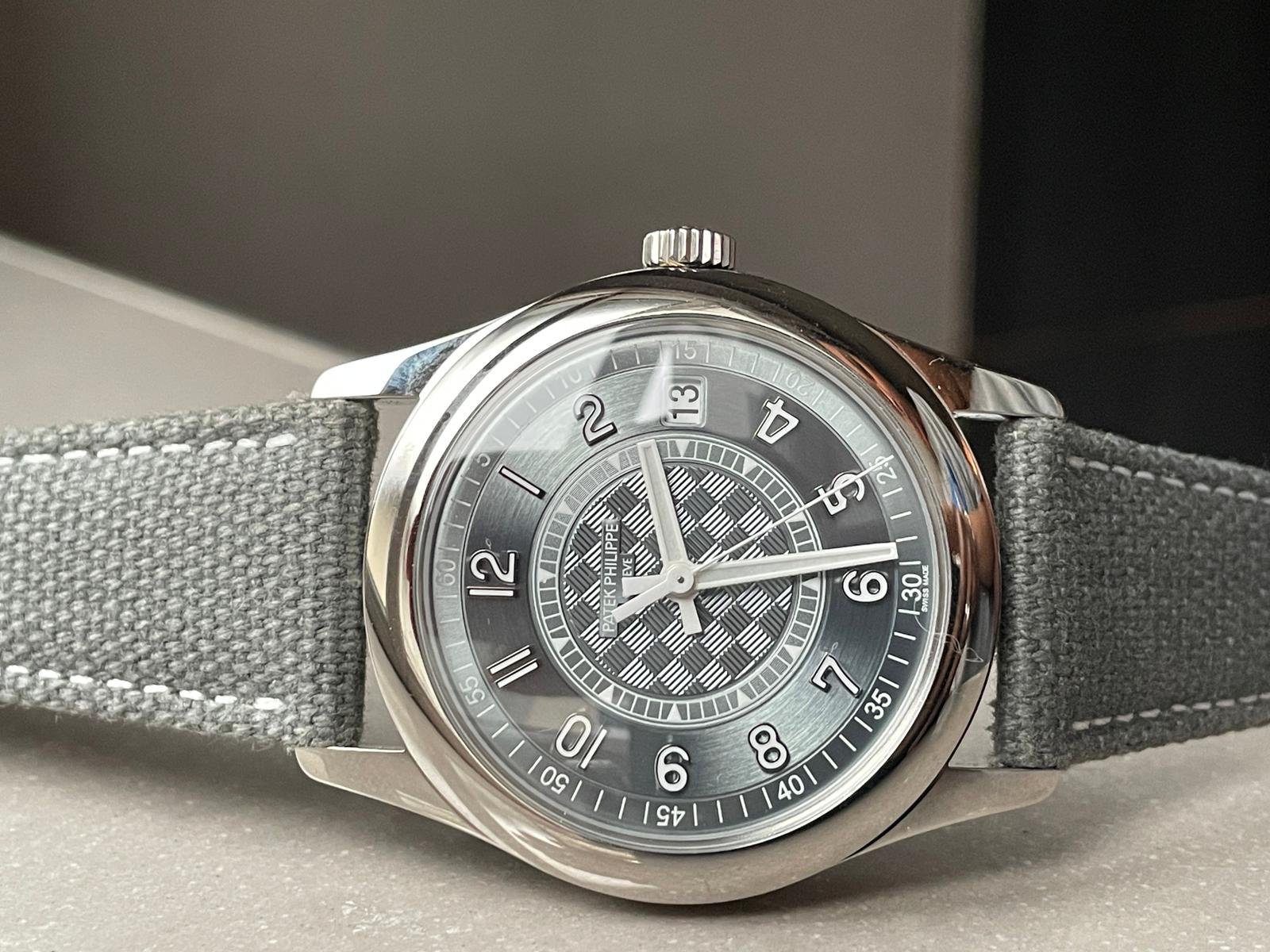 Calatrava 6007A-001 SS ZF 1:1 Best Edition Grey Dial on Grey Leather Strap A324CS - Image 7