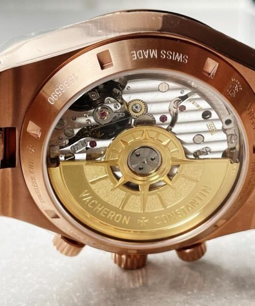 Overseas chronograph Rose gold Strap Rose Gold bezel on White dial - Image 9
