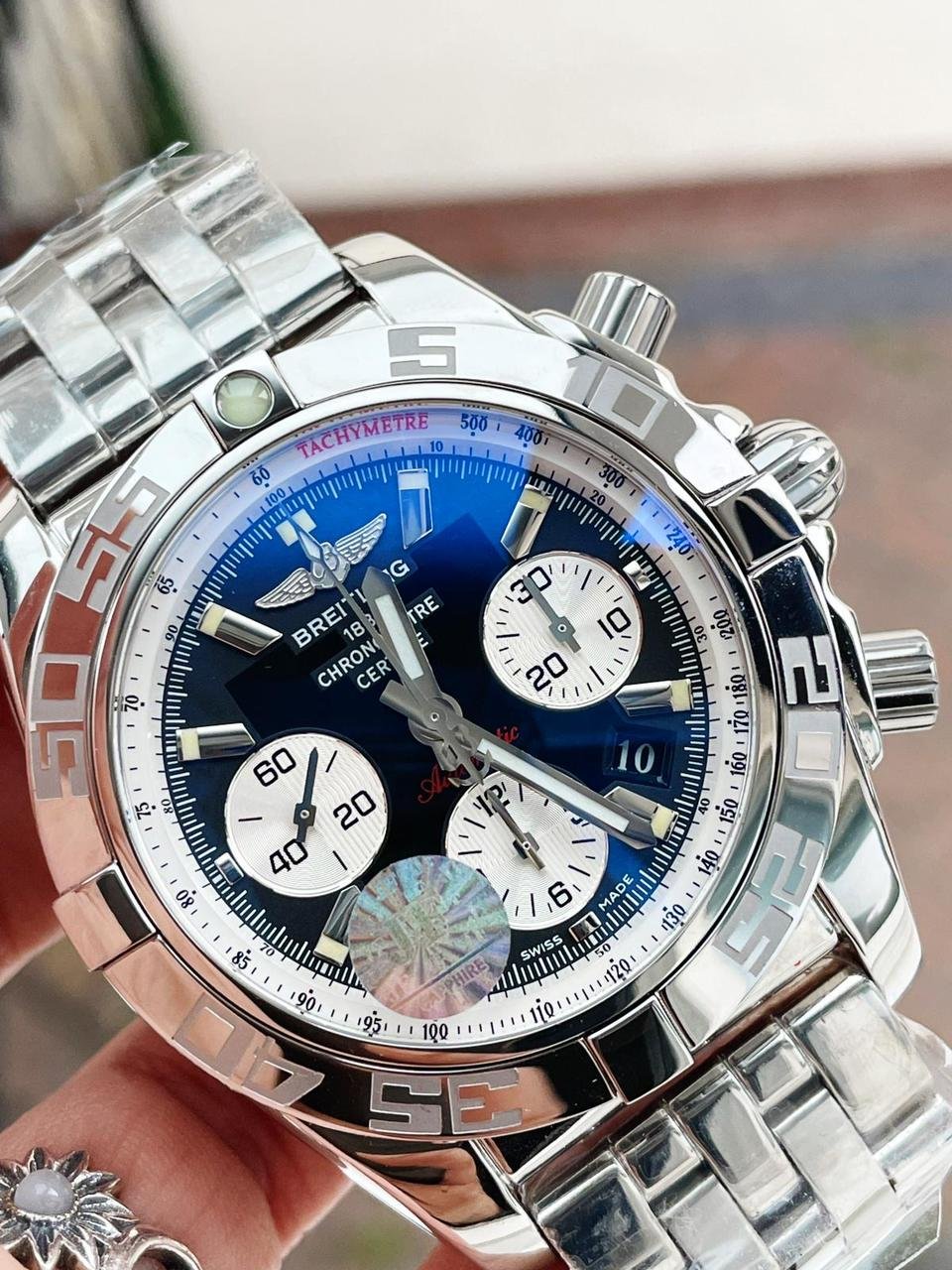 Chronomat B01 44 SS OZF 1:1 Best Edition Black Dial on SS Bracelet A7750 OZ factory - Image 3