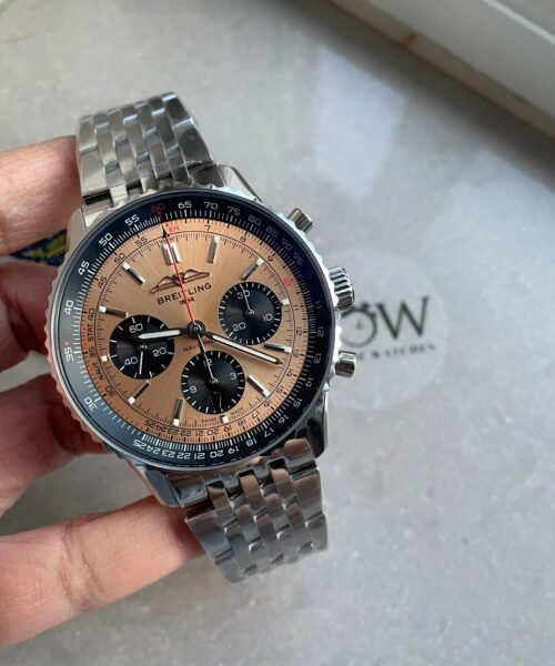 Navitimer 01 1:1 SS Salmon Dial on Steel Strap A7750 BLS Factory - Image 5