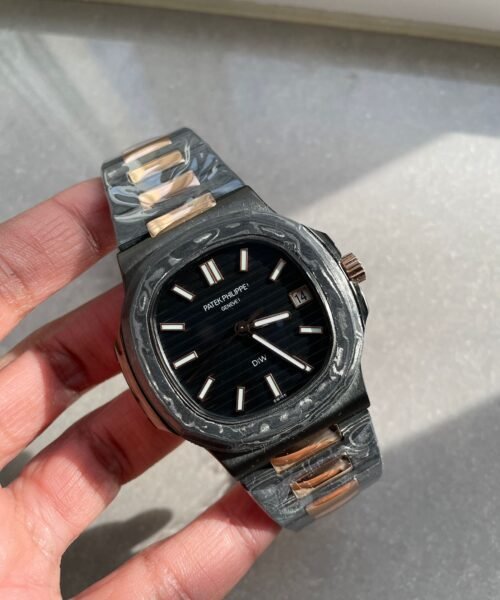 Nautilus 5711 DIW Carbon DIWF 1:1 Best Edition Black Textured Dial on Carbon/RG Bracelet 324CS - Image 3
