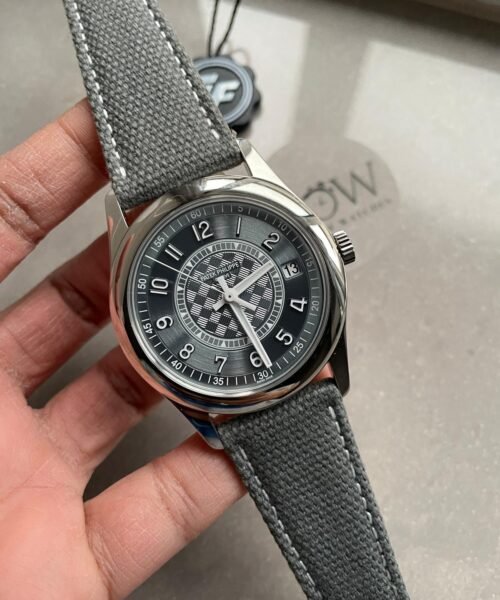 Calatrava 6007A-001 SS ZF 1:1 Best Edition Grey Dial on Grey Leather Strap A324CS - Image 2