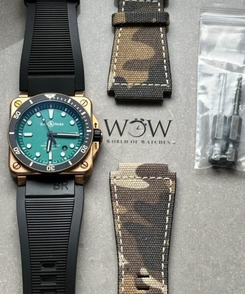 BR 03-92 Diver Ceramic Bezel Bronze B12 1:1 Best Edition Green Dial on Black Rubber Strap MIYOTA 9015 - Image 4