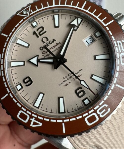 Planet Ocean 600M 43.5mm Bronze Color Ceramic Bezel SS VSF 1:1 Best Edition Sand-Blasted Beige Dial and Rubber Strap A8900 - Image 2