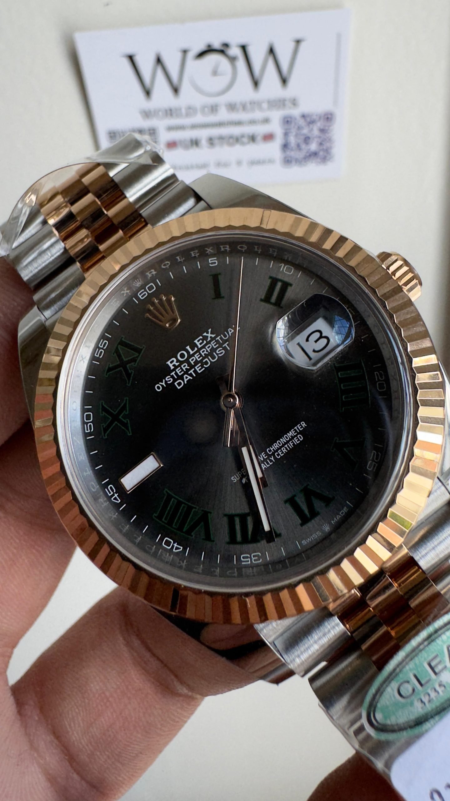 Datejust 41mm 126334 "Wimbledon" 904L RG Fluted Bezel Slate Dial on SS and RG Jubilee Bracelet Clean VR3235 - Image 2