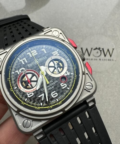 BR 03-94 Chrono Ti B12 Carbon Dial on Black Rubber Strap A7750 - Image 2