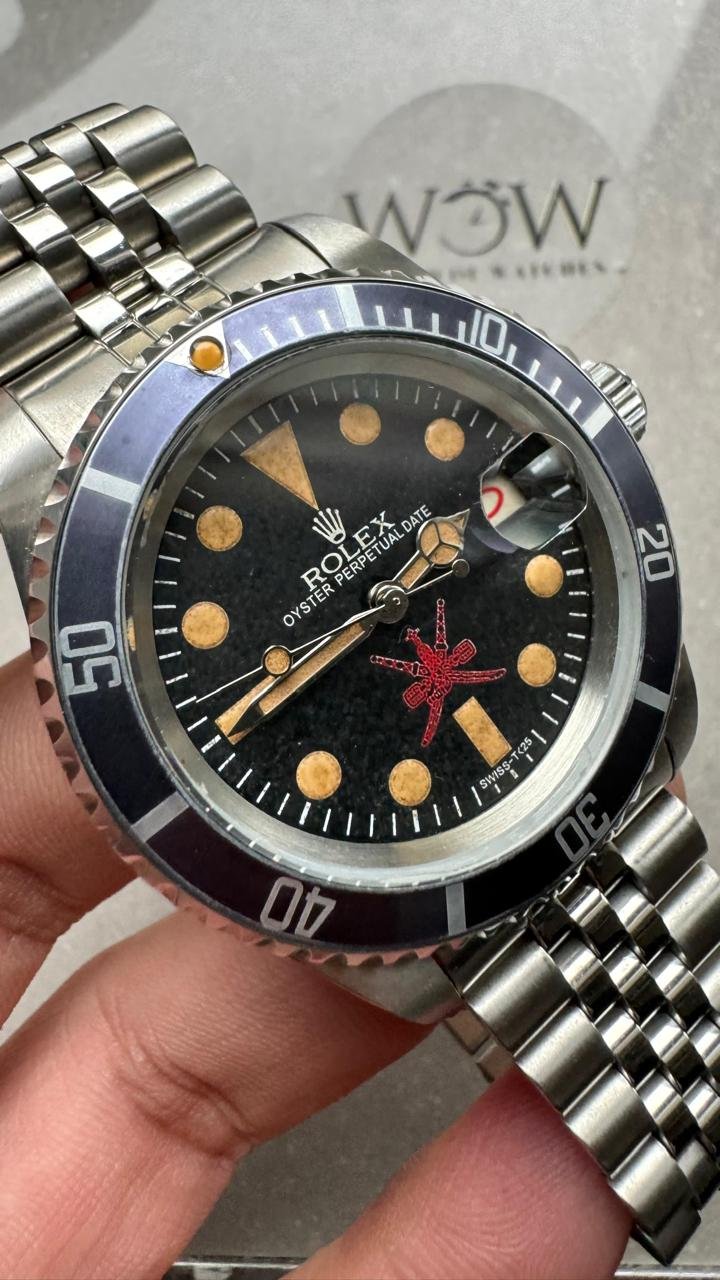 Vintage Submariner 40mm Date Kahanjar / Oman Black dial Jubilee strap Custom made A2824 - Image 2